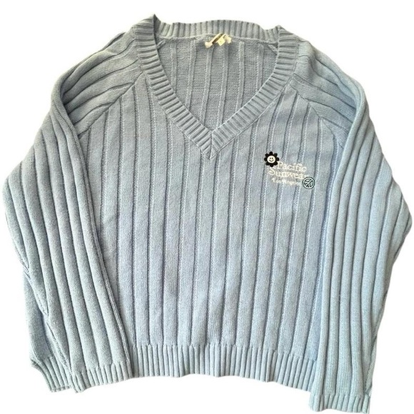 Blue PacSun knitted sweater #skater #pacsun #peace #oversized - Picture 1 of 6